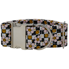 Retro Smiley Face Dog Collar